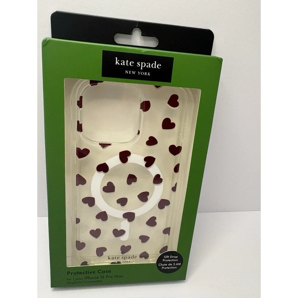 (NEW)  Kate Spade NY Glittery Hearts Case for iPhone 16 Pro MAX MagSafe